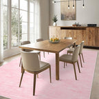 Garvee 5x7 Kids Room Rugs Washable Bedroom Rug Non Slip Stain Resistant Solid Color Rug Non Shedding Low Pile Carpet Foldable Minimalist Mats for Living Room, Dining Room, Pink