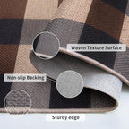 Tangsoo Checkered Easy Jute Rug 5x7 Large Washable Area Rug for Dining Room,Non-Slip Black Brown Indoor Outdoor Rug,Modern Thin Mat Outdoor Carpet for Living Room Bedroom Patio