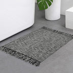 Collive Black Bathroom Rug, 2' x 3' Hand-Woven Washable Small Kitchen Rugs, Cotton Reversible Entryway Rug Modern Farmhouse Carpet for Foyer Bedroom Back Door