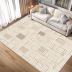 Geometric Rug, Washable 3x4 Rug for Living Room, Modern Abstract Patterned Indoor Carpet, Geometric Decor for Home, Bedroom, Soft Non Slip Thin Design FER53