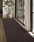 Color&Geometry Door Mat 2'4"x8' Runner Rug with Rubber Backing, Non Slip Washable Hallway Rug, Carpet Runners for Hallway Living Room Bedroom, Brown (Rolled-up NO Creases)