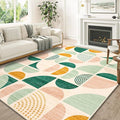 MUJOO Green Washable Rugs 8x10,Boho Area Rugs for Living Room Bedroom,Large Throw Floor Carpet Non Slip Soft Modern Abstract Sage Green