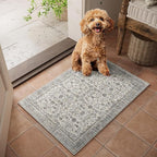 Washable 2'x3' Non Slip Rug Vintage Soft Low Pile Lightweight Boho Area Rugs for High-Traffic Areas (Entryway, Kitchen, Hallway), Farmhouse Decor