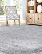 Unique Loom Finsbury Collection Area Rug - Kate (7' 10" Octagon, Gray/ Ivory)