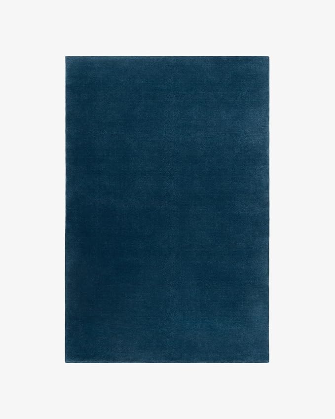 Hand-Tufted Wool Square Area Rug – Soft Premium Wool Carpet for Living Room, Bedroom & Home Décor – 11X11 ft| Deep Blue – Durable, Non-Slip Backing, Handcrafted Rug