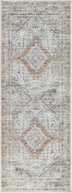 Bloom Rugs Washable Non-Slip 12 ft Runner - Peach/Beige Traditional Runner for Entryway, Hallway, Bathroom, and Kitchen - Exact Size: 2.5' x 12'