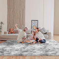 Tie-Dyed Grey 8x10 Area Rugs for Living Room Bedroom, Fluffy Large Rug Soft Shag Non-Slip Carpet for Kids Boys and Girls Room Dorm Home Decor (8ft x 10ft)