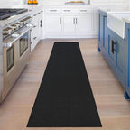KOZYFLY Runners for Hallways 2x8 ft Washable Kitchen Runner Non Slip Rubber Backed Hall Runners Cotton Entryway Runner Rugs Floor Carpet for Indoor Backdoor Bedroom Kitchen, Black/Dark Grey