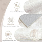 Area Rugs 9x12 Living Room: Washable Rug Modern Abstract Large Rugs Soft Non Slip Neutral Rug Stain Resistant Indoor Carpet for Bedroom Kitchen Dining Room Table Nursery Home Office Rugs(Beige,9'x12')