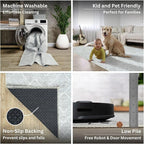 Bloom Rugs Washable Non-Slip 12 ft Runner - Gray/Pebble Striped Runner for Entryway, Hallway, Bathroom, and Kitchen - Exact Size: 2.5' x 12'
