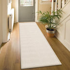 GOYLSER Carpet Runners for Hallway 6ft Washable, Braid Jute Kitchen Floor Runner Sink Mat Absorbent, Small Farmhouse Kitchen Carpet, Beige