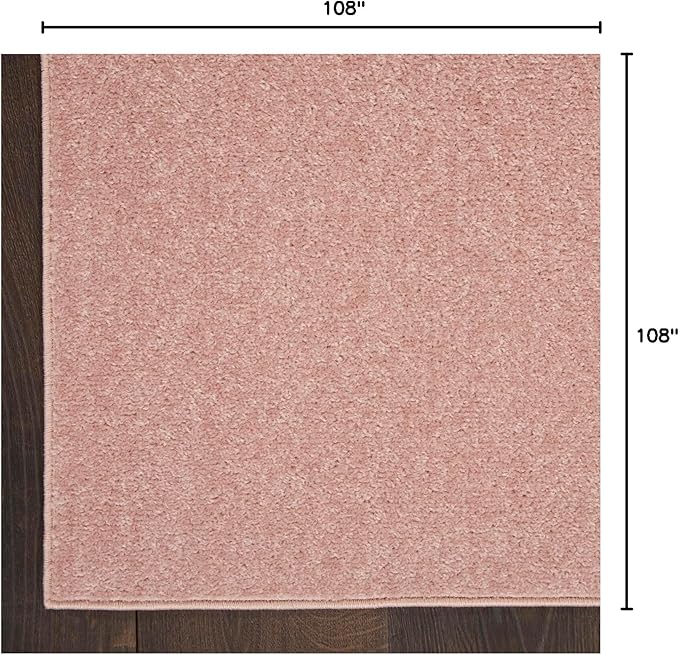 Nourison Home Nourison Essentials Pink 9' x Square Area Rug - Easy Clean, Non Shedding, Bed Room, Living Room, Dining Room, Kitchen (9' x Square)
