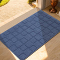 Front Door Mat Outside Entrance, Outdoor Indoor Door Mats for Entryway, Entrance, Entry, Patio, Waterproof Non Slip Doormat, Low-Profile, 20" × 31.5“, Navy Blue