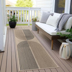 Easy Jute Rainbow Runner Rug, 2x6 Washable Rugs Runner for Hallway Non-Slip Boho Farmhouse Long Kitchen Rug, Modern Abstract Indoor Outdoor Carpet for Porch Laundry Entryway