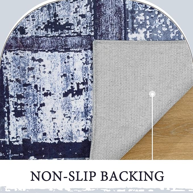 LOCHAS Washable Runner Rugs for Hallway, 2x6 Non Sip Soft Rug for Bedroom Entryway Kitchen Laundry Room, Long Abstract Carpet for Indoor Floor Bedside, Geometric Vintage Home Decor, Pet & kid Friendly