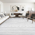 10x14 Area Rugs for Living Room Machine Washable Rug Distressed Indoor Carpet Neutral Moroccan Boho Rug Ultra Soft Area Rug for Bedroom Dining Room Playroom Office, Grey