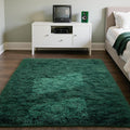 Zentavio Area Rugs for Living Room Small Carpet for Bedroom 3x5 Bedside Washable Soft Fluffy Shag Aesthetic Plush High Pile Throw Rug for Nursery Kids Room Dorm Room Green
