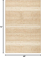 Dash and Albert Arbor Machine Washable Area Rug - 4' x 6' Neutral Stripe Washable Accent Rug Stain-Resistant, Anti-Slip, High Traffic Kitchen, Hallway, Mudroom