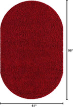Unique Loom Solid Shag Collection Area Rug (5' 1" x 8' Oval, Cherry Red)