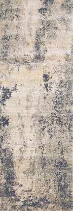 Loloi Teagan Collection TEA-07 Natural/Denim 5'-3" x 7'-6" Area Rug, Large, Soft Neutral Rug, High-Traffic for Living Room, Bedroom, Home Office, Dining Area