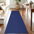 IOHOUZE Washable Runner Rug 2.6x8 Non Slip Rubber Backed Wide Hallway Runner Entryway Runner Indoor, Kitchen Rugs Woven Cotton Floor Carpet for Hall Entrance Bedroom, Royal Blue/Navy