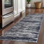 2x5 Modern Abstract Runner Rug for Hallways, Black Super Soft Hallway Decor Kitchen Rugs with Non-Slip, Non-Shedding Washable Rug for Hallways Entryway Bedroom Indoor