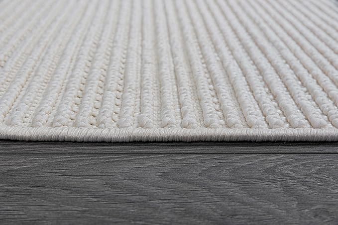 Beverly Rug Micro Loop Large Area Rug White 9x12 Modern Luxury Trellis Geometric Durable Indoor Area Rugs for Living Dining Room Office Stain Resistant Non Shedding Casual Indoor Carpet White 9 x 12