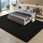 Large Modern Area Rugs for Living Room Bedroom, 6x9 Feet Black Ultra Soft Solid Thickened Memory Foam Indoor Minimalist Carpets, Non-Slip Comfy Rugs for Boys Girls Nursery Kids Room Home Décor