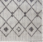 Unique Loom Outdoor Trellis Collection Area Rug - Tribal Trellis (5' 3" Square, Gray/ Black)