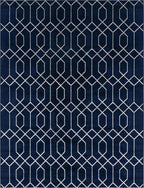 Unique Loom Marilyn Monroe Glam Collection Area Rug - Trellis (10'x 13' Rectangle, Navy Blue Silver/ Silver)