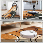 Modern Wavy Circles Area Rug 6x9ft, Geometric Design Low Pile Carpet, Soft & Non-Slip Washable Mat for Living Room, Bedroom, Dining Room