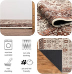 Keen Home Design 8x10 Rug - Machine Washable Area Rug with Non-Slip Backing, Ideal for Living Room, Dining Room, Bedroom - Vintage, Easy Clean, Durable, Low Pile - (8' x 10')