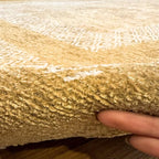 Alfa Rich 5x8 Amber Gold Washable Area Rugs for Living Room Bedroom Kitchen Cotton Pet Friendly Rug