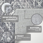 KILOCOCO Boho Entryway Rug 2x3 Printed Small Area Rug Indoor Door Mat Machine Washable Kitchen Rugs Super Soft Non Slip Throw Rugs for Bedroom Entrance Geometric Laundry Room, Grey