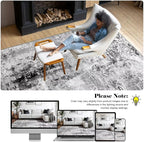 Washable Abstract Rug, 4x6 Modern Area Rugs with Non-Slip Rubber Backed for Living Room, Thin but Soft Contemporary Carpet Kitchen Bedroom Decor, Dark Grey