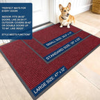 OLANLY Front Door Mat Indoor Outdoor Entrance, Waterproof Heavy Duty Doormat, Fade Resistant, Low Profile, Easy Clean Patio Porch Welcome Floor Mats for Entry, 47x17, Wine Red