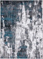 LUXE WEAVERS Modern Abstract Art Turquoise 5x7 Area Rug