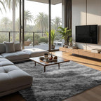 Zentavio Area Rugs for Living Room 4x6 Rugs for Bedroom Carpet Fluffy Fuzzy Soft Shag Aesthetic Plush High Pile Gray Throw Rug for Nursery Kids Room Dorm Marble Grey