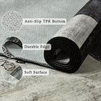 Tepook Modern Area Rug for Living Room, 5x7 Geometric Large Rugs for Bedroom, Washable Patchwork Rug Indoor Non-Slip Throw Carpets for Dining Room Office Farmhouse Home Decor, Black and White