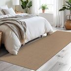 Braided Runner Rug 2.6x8 Ft Washable Runners for Hallways Non Slip Kitchen Runner Rug Cotton Entryway Runner Indoor, Woven Floor Carpet for Hall Kitchen Bedroom, Orange/Tan/Brown