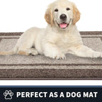 PURRUGS Dirt Trapping Door Mat 34" x 60", Non-Slip/Skid Machine Washable Entryway Rug, Shoes Scraper, Area Rug, Super Absorbent Welcome Mat for Muddy Wet Shoes and Paws, Beige & Grayish Brown