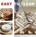 YHSF South West Native American Rug Ritz – Native Tribal American Indian Inspired Rug - Living Room, Bedroom, Hallway, Entryway & High-Traffic Area Rugs - Washable - Soft - Espresso, 8 Feet x 10 Feet