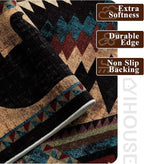 Hallway Runner Rug 2x8 Indoor Door Mat - Western Rug Bear Rustic Cabin Non-Slip Entryway Rug, Low Pile Tribal Print for Kitchen, Bedroom