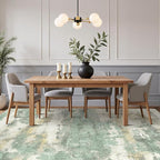 GENIMO Abstract Area Rug 6x9, Washable Large Modern Rug Non Slip, Low Pile Lightweight Soft Carpet for Living Room, Bedroom, Dining Room, Light Green