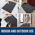 OLANLY Door Mats Indoor, Non-Slip, Absorbent, Dirt Resist, Entrance Washable Mat, Low-Profile Inside Entry Doormat for Entryway (71x47 inches, Dark Grey)