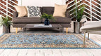 Unique Loom Sialk Hill Collection Area Rug - Washington (7' x 10' Rectangle Light Blue/Navy Blue)