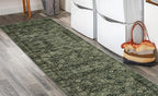 Morebes Washable Dark Green Runner Rug 2x8, Vintage Boho Runners for Hallways Non Slip, Soft Floral Indoor Floor Throw Carpet for Kitchen Laundry Room Bedroom Bathroom Living Entryway