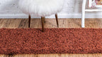 Unique Loom Solid Shag Collection Area Rug (2' 6" x 19' 8" Runner, Terracotta)