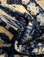 Unique Loom Taftan Collection Border Geometric Tribal Inspired Design Area Rug (6' 0 x 9' 0 Rectangular, Navy Blue/ Gold)