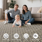 Hallway Runner Rug 3x5, Washable Kitchen Runners Non Slip, Ultra Thin Entryway Floor Mat Fit Under Door, Soft Low Pile Cotton Boho Carpet for Laundry Outdoor Bedroom